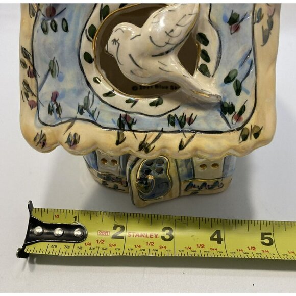 Vintage Blue Sky 2001 Heather Goldmine ‘Peace’ Cottage Tea-light Candleholder - Picture 11 of 12